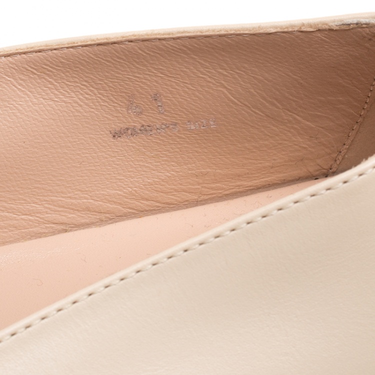 Pre Owned Tod's Beige Leather And Suede Ribbon Espadrille Loafers Size 41