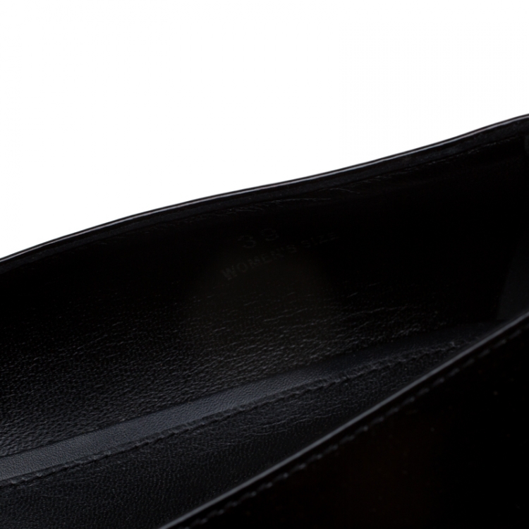 Pre Owned Tod's Black Patent Leather Crystal Embellished Ballet Flats Size 39