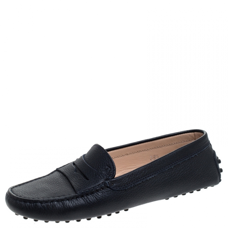 مملوكة مسبقًا Tod's Blue Leather Penny Slip On Loafers Size 38.5