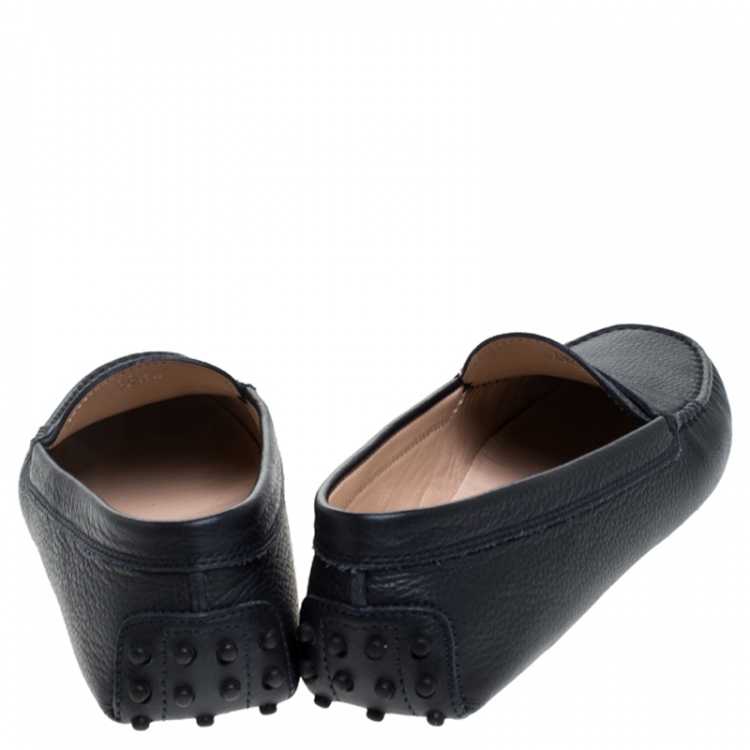 مملوكة مسبقًا Tod's Blue Leather Penny Slip On Loafers Size 38.5