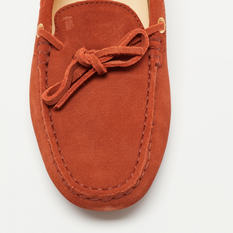 Pre Owned Tod's Brown Suede Gommino Loafers Size 38