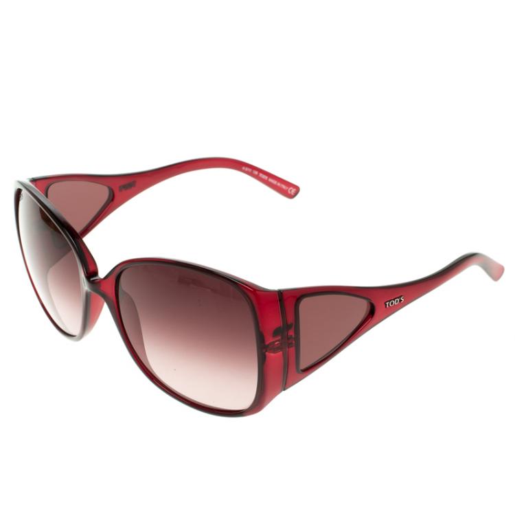 Pre Owned Tod’s Violet/Red TO0054 51B Square Sunglasses