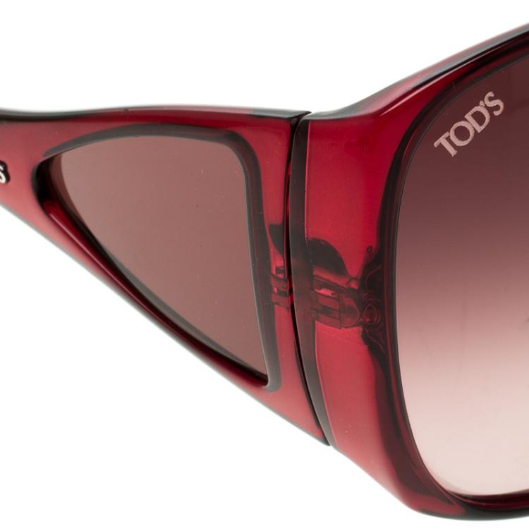 Pre Owned Tod’s Violet/Red TO0054 51B Square Sunglasses