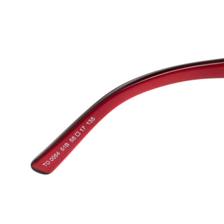 Pre Owned Tod’s Violet/Red TO0054 51B Square Sunglasses