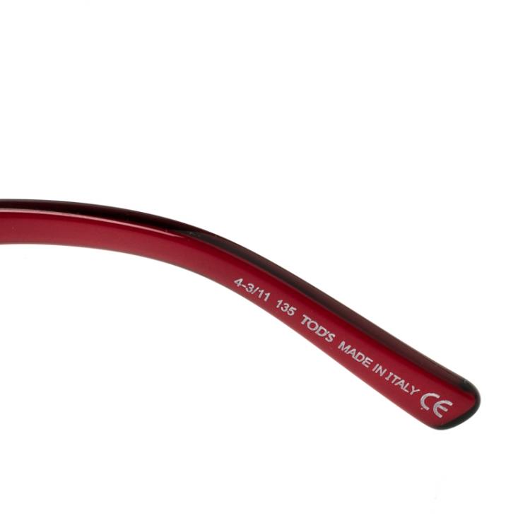 Pre Owned Tod’s Violet/Red TO0054 51B Square Sunglasses