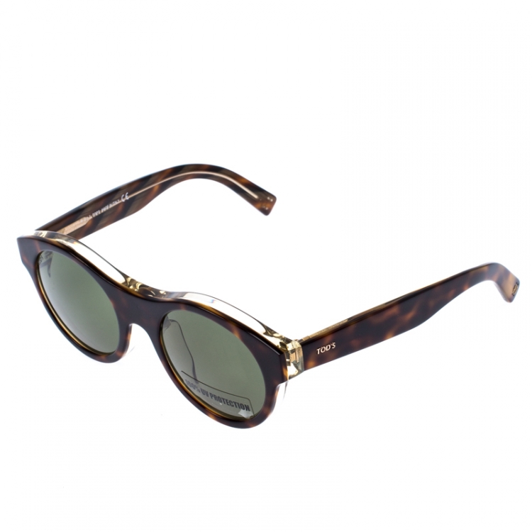 Pre Owned Tod's Brown TO 19652N Round Sunglasses