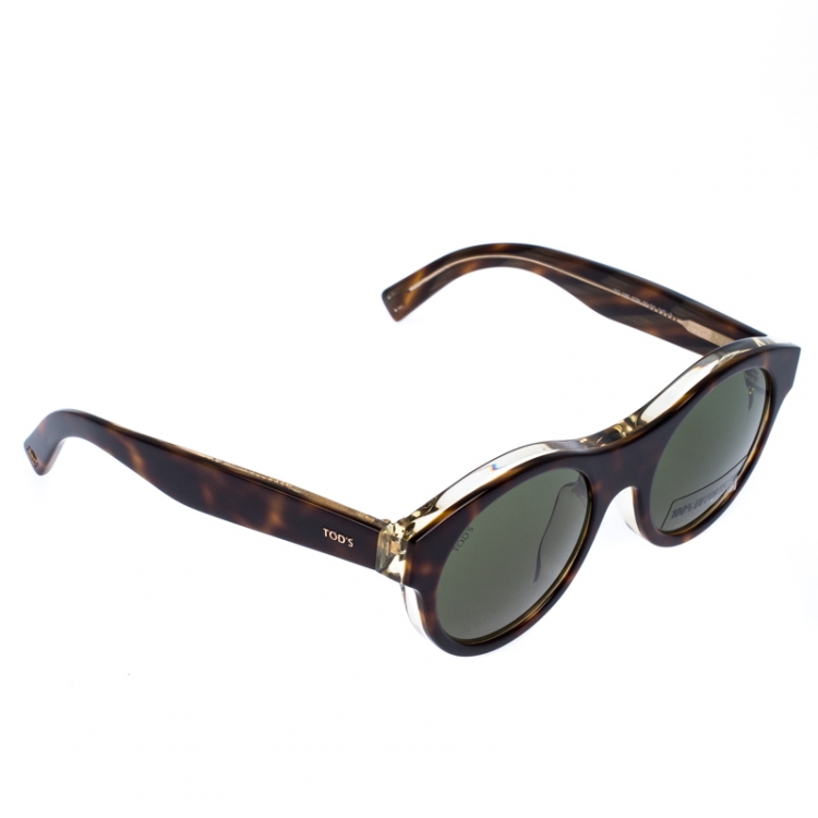 Pre Owned Tod's Brown TO 19652N Round Sunglasses