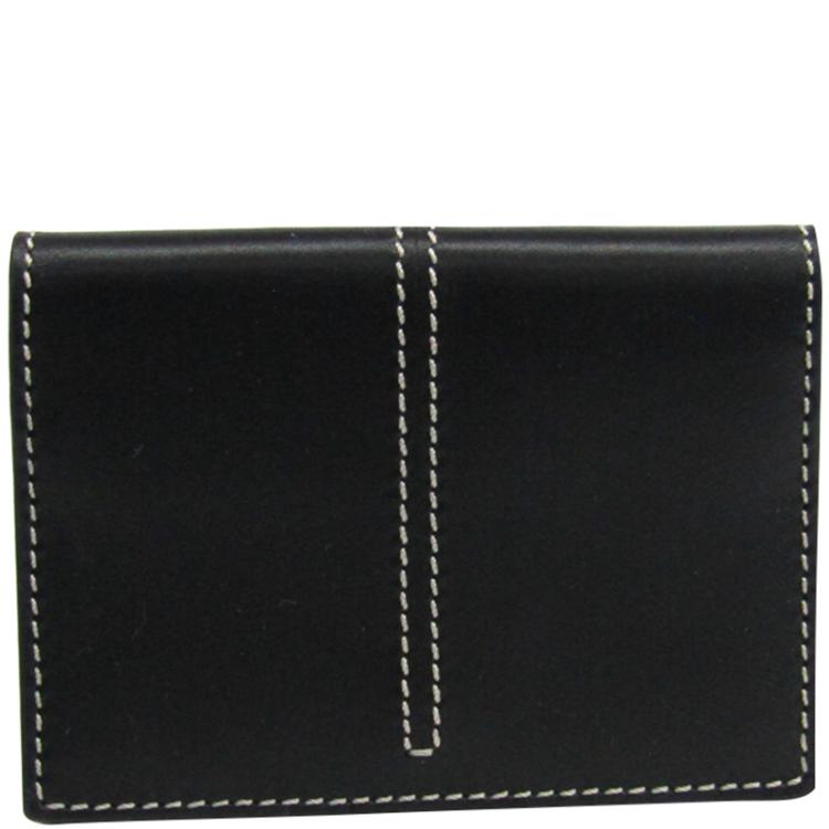 Pre Owned Tod's Black Leather Business Card Holder