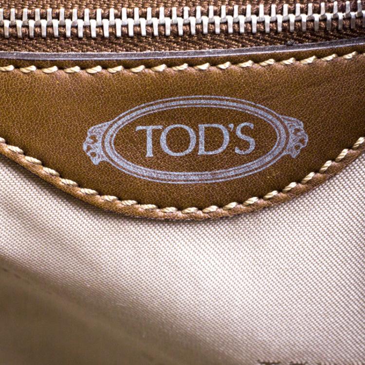 Pre Owned Tod's Dark Brown Leather Shade Tote 