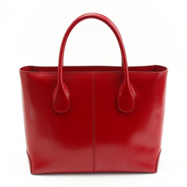 Tod S Red Leather Classic D Bag Tote Tod S Tlc