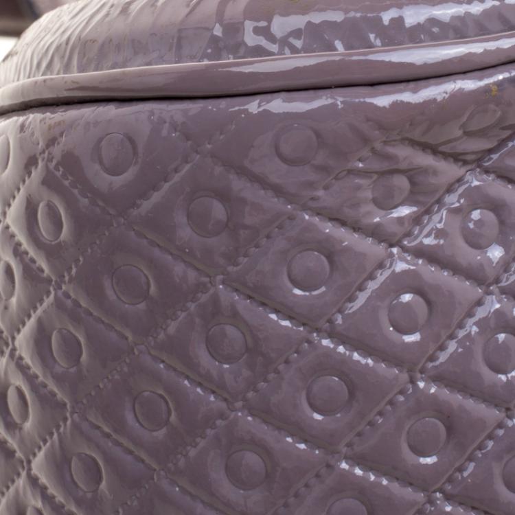 Pre Owned Tod's Grey Patent Leather Signature Racing Sacca Piccola Bag