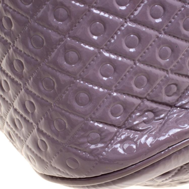 Pre Owned Tod's Grey Patent Leather Signature Racing Sacca Piccola Bag