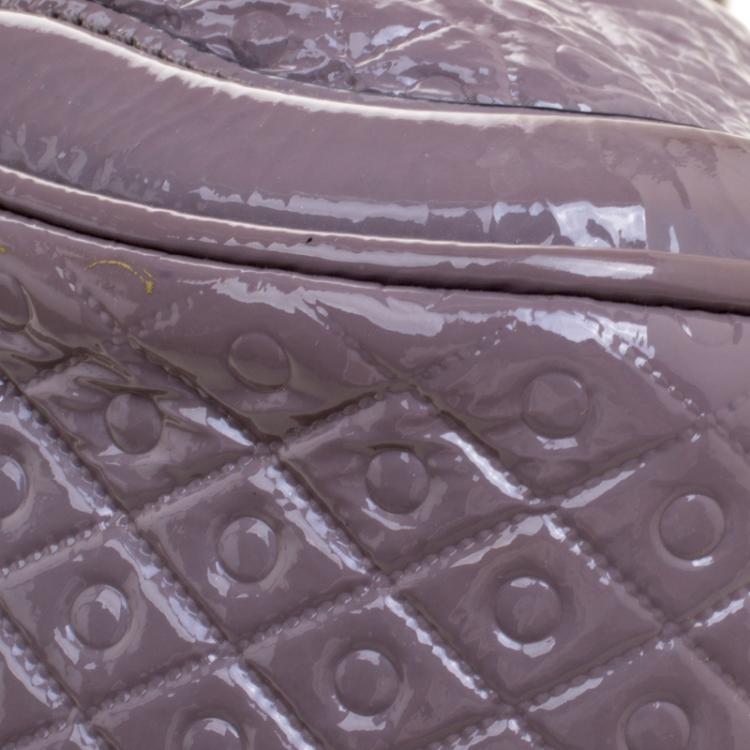 Pre Owned Tod's Grey Patent Leather Signature Racing Sacca Piccola Bag