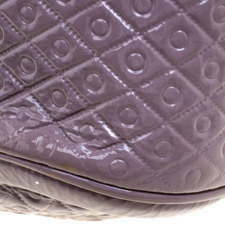 Pre Owned Tod's Grey Patent Leather Signature Racing Sacca Piccola Bag