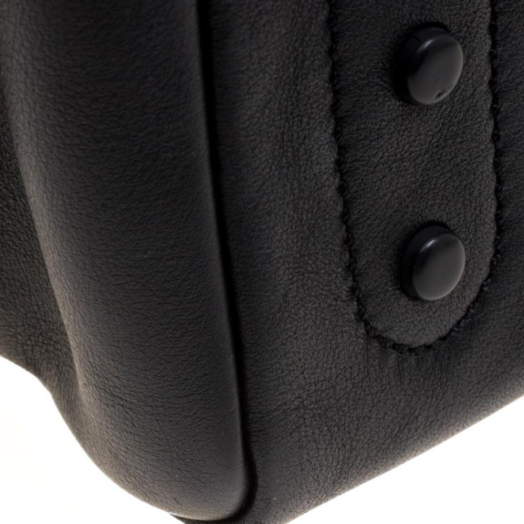 Pre Owned Tod's Black Leather Mocassino Tote