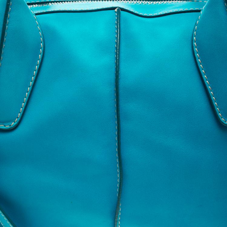 Pre Owned Tod's Blue Leather D Cube Bowler Bag