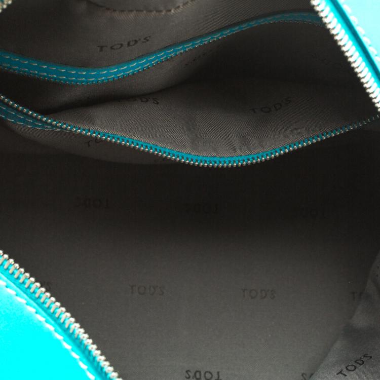 Pre Owned Tod's Blue Leather D Cube Bowler Bag