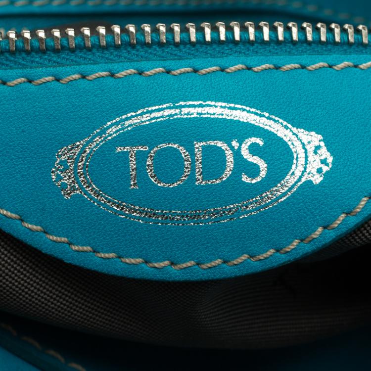 Pre Owned Tod's Blue Leather D Cube Bowler Bag