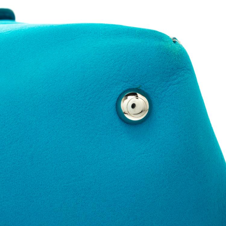 Pre Owned Tod's Blue Leather D Cube Bowler Bag