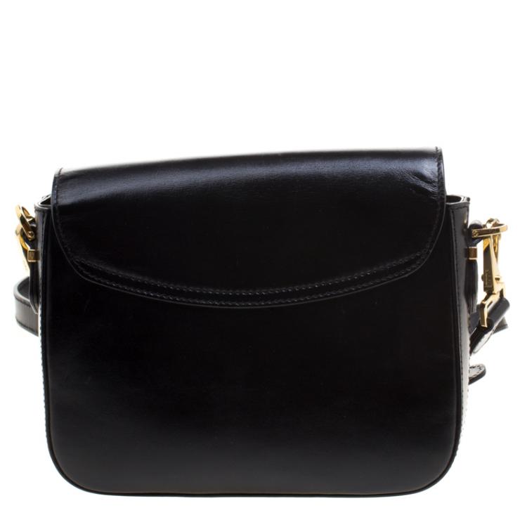 Pre Owned Tod's Black Leather Mini Military Crossbody Bag