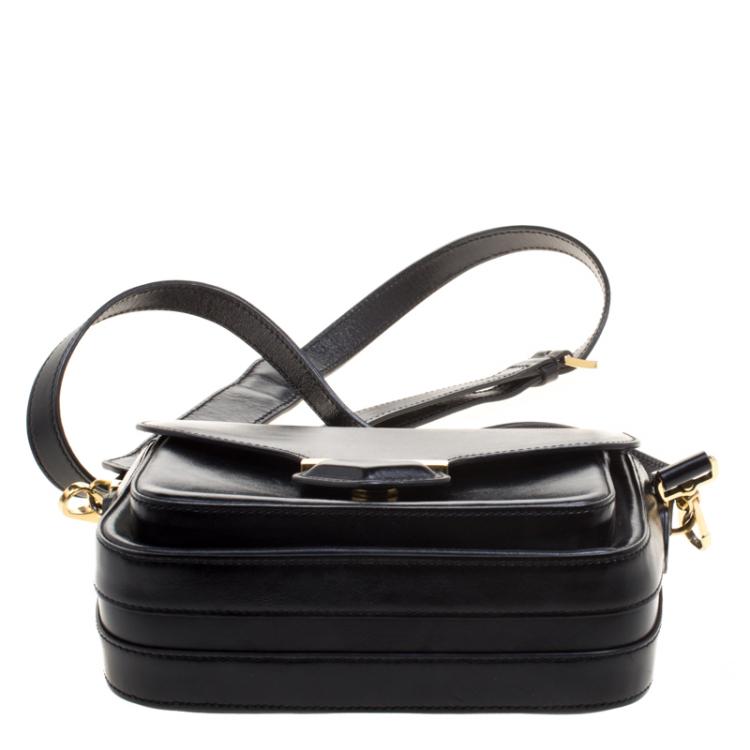 Pre Owned Tod's Black Leather Mini Military Crossbody Bag
