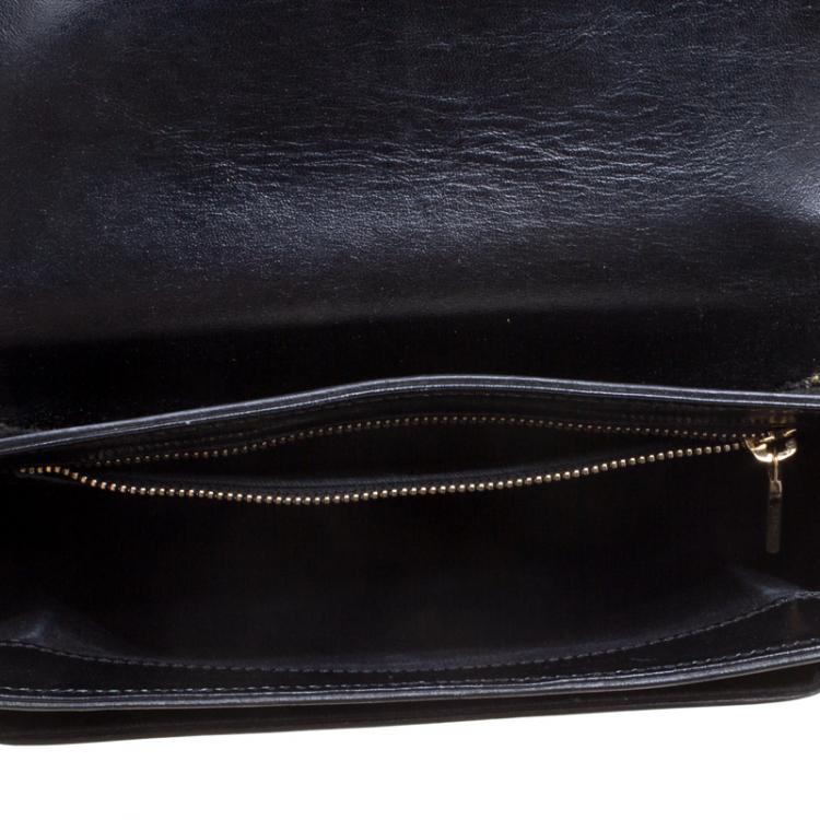 Pre Owned Tod's Black Leather Mini Military Crossbody Bag