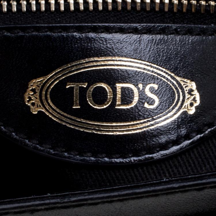 Pre Owned Tod's Black Leather Mini Military Crossbody Bag