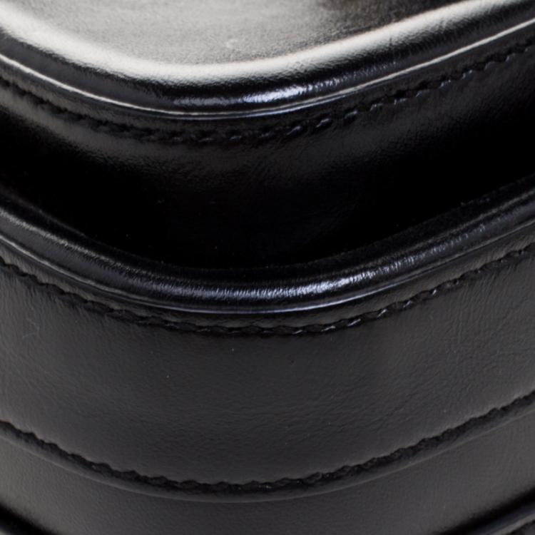 Pre Owned Tod's Black Leather Mini Military Crossbody Bag