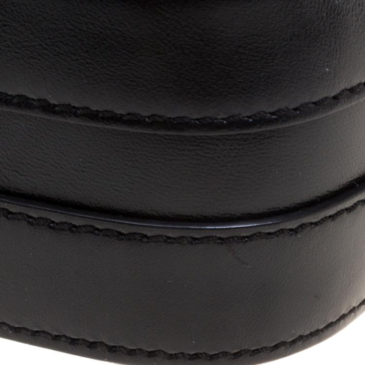Pre Owned Tod's Black Leather Mini Military Crossbody Bag