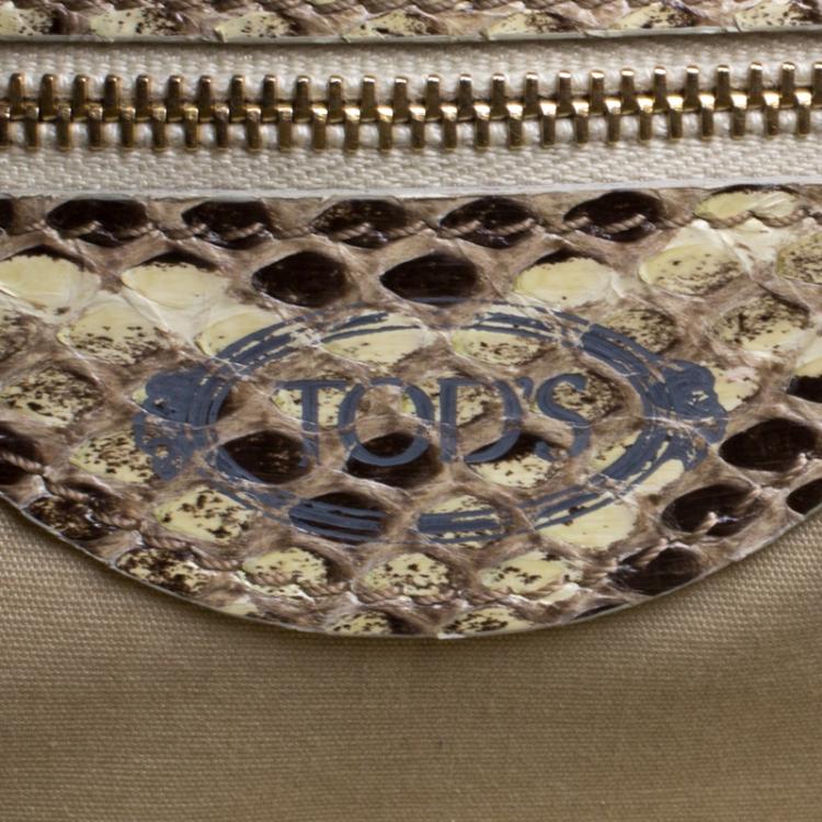 Pre Owned Tods Beige Python Hobo