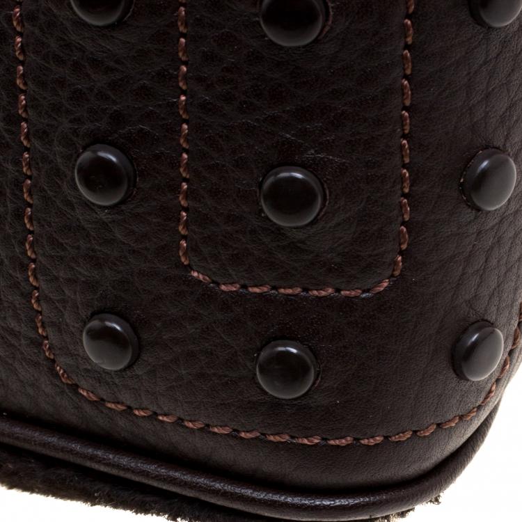 مملوكة مسبقًا Tod's Brown/Black Suede/Leather and Calfhair Miky Hobo