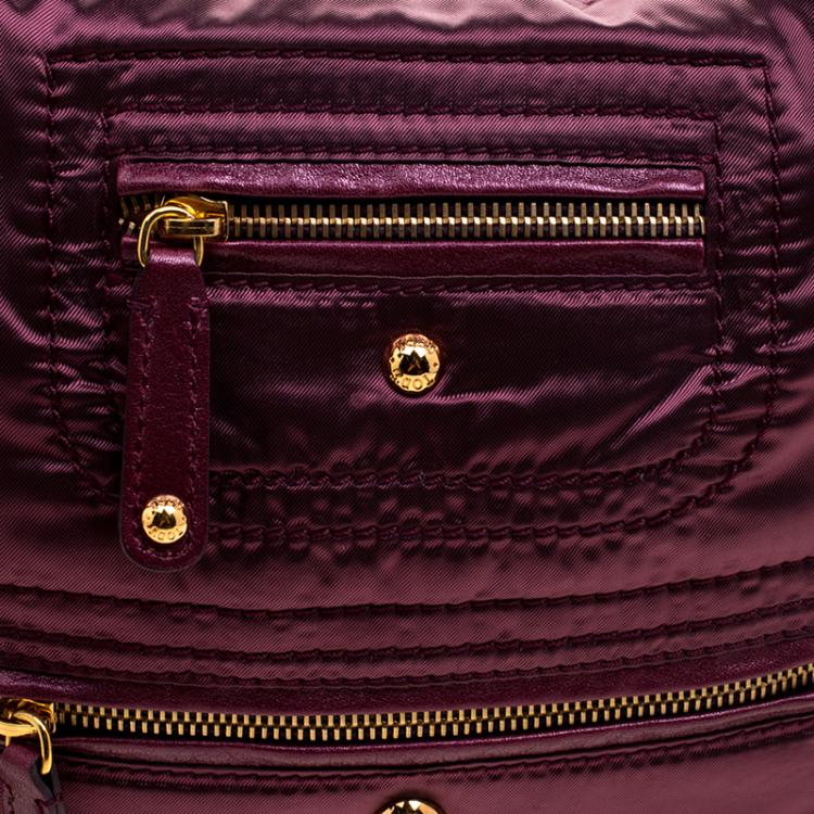 Pre Owned Tod's Purple Nylon Pashmy Hobo