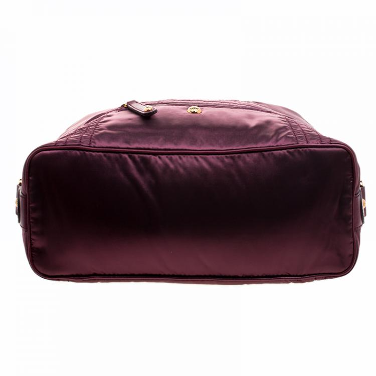 Pre Owned Tod's Purple Nylon Pashmy Hobo