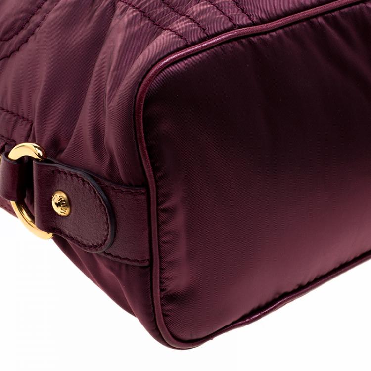 Pre Owned Tod's Purple Nylon Pashmy Hobo