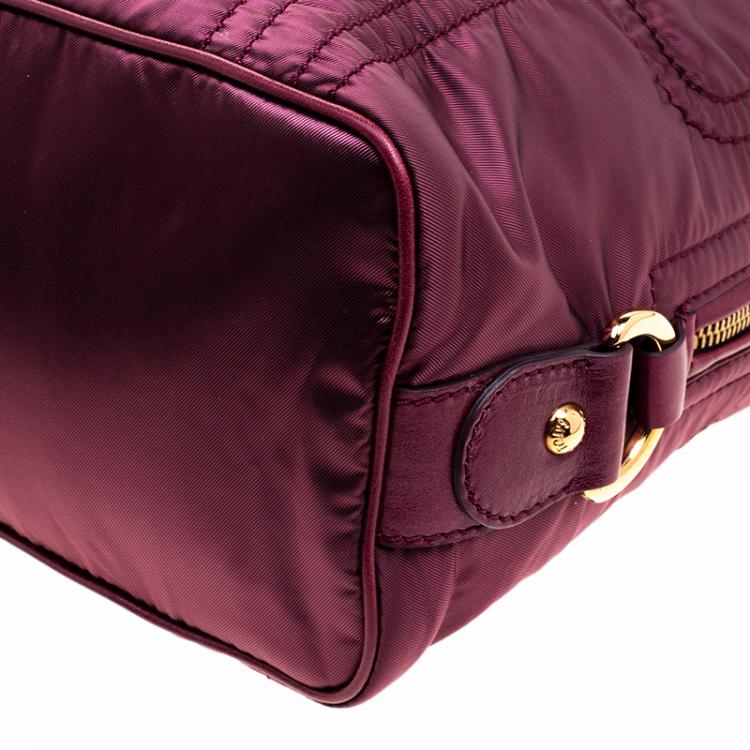 Pre Owned Tod's Purple Nylon Pashmy Hobo