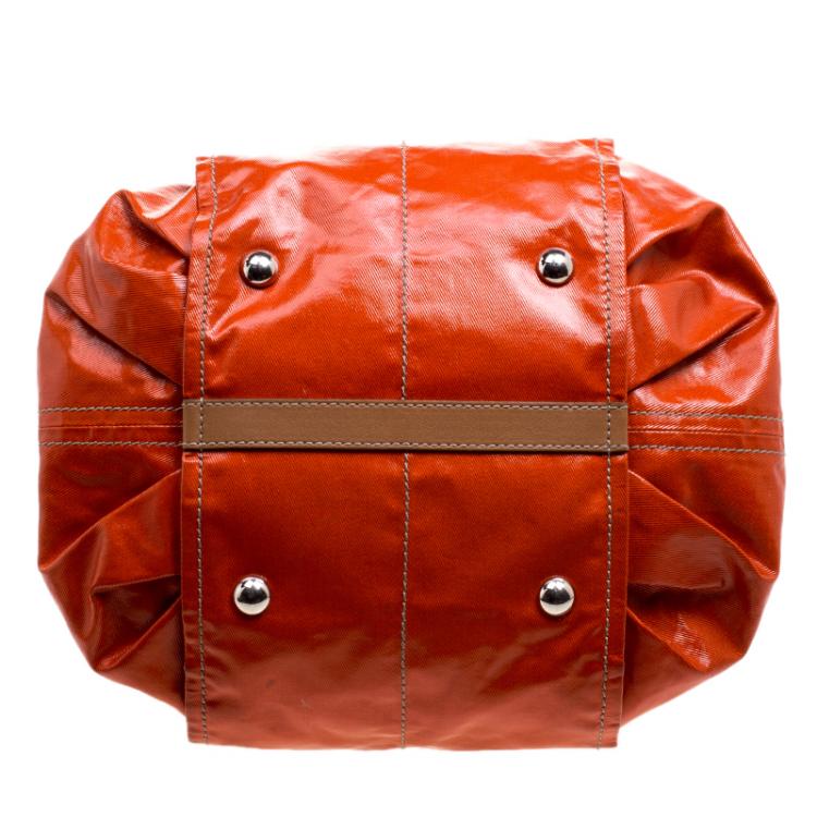 Pre Owned Tod's Orange Coated Fabric Gummy Bag