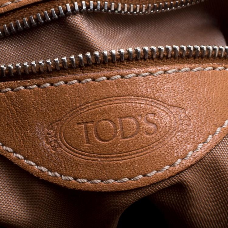 Pre Owned Tod's Orange Coated Fabric Gummy Bag