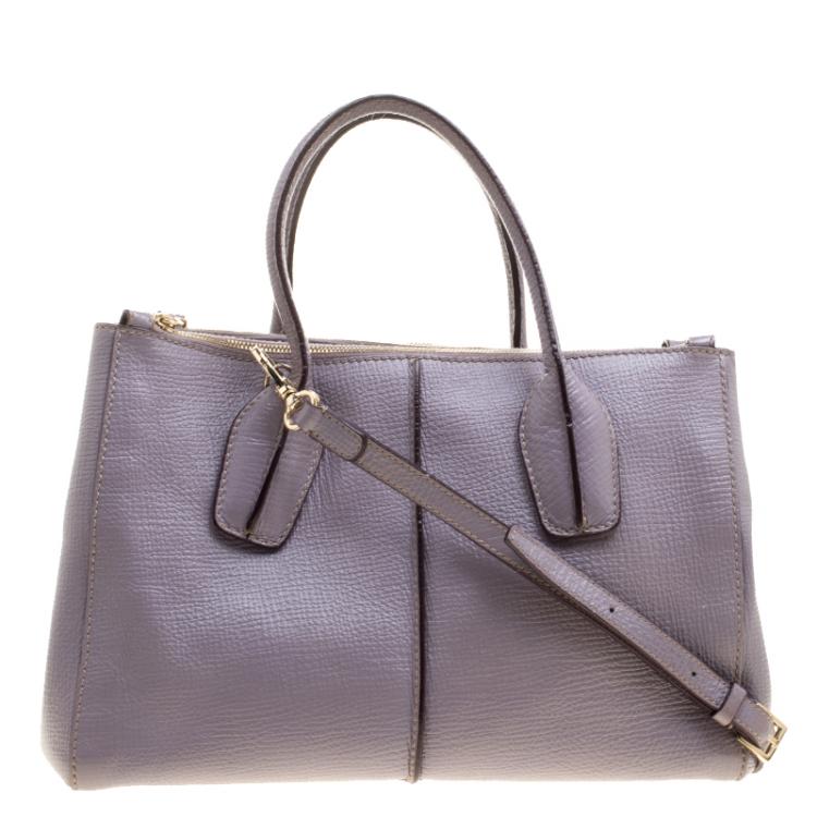 Pre Owned Tod's Lilac Leather D-Styling Shopper Tote