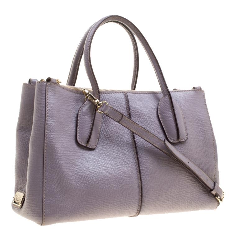 Pre Owned Tod's Lilac Leather D-Styling Shopper Tote