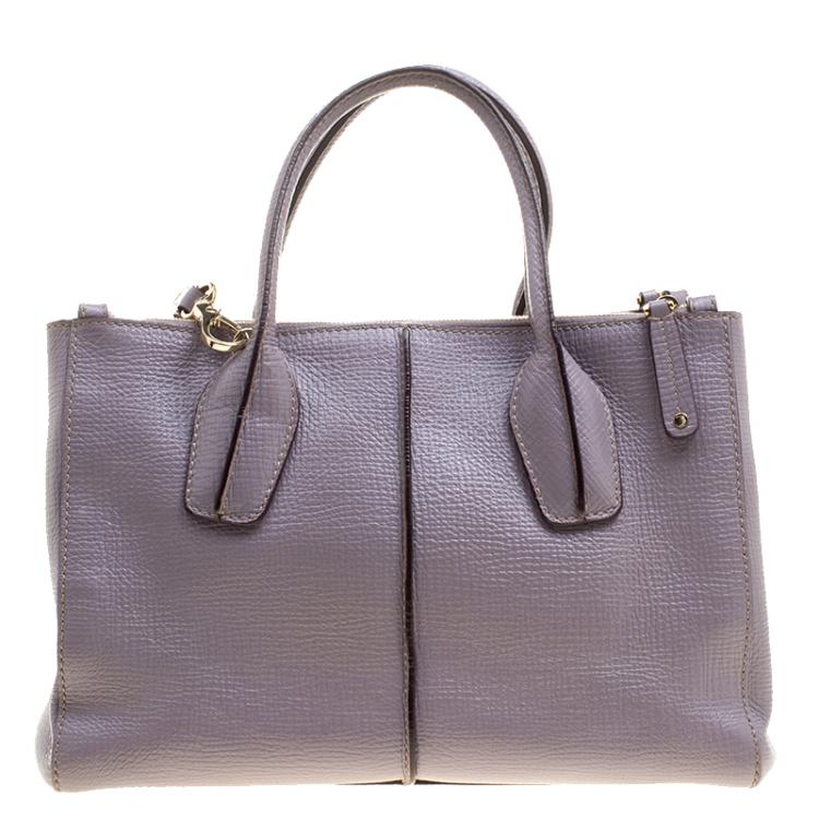 Pre Owned Tod's Lilac Leather D-Styling Shopper Tote