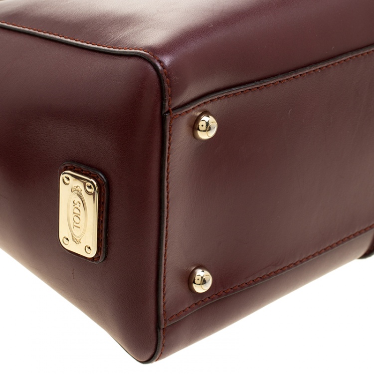 Pre Owned Tod's Burgundy Leather D-Styling Shopper Tote