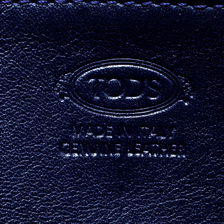 Pre Owned Tod's Navy Blue Leather Signature Continental Wallet