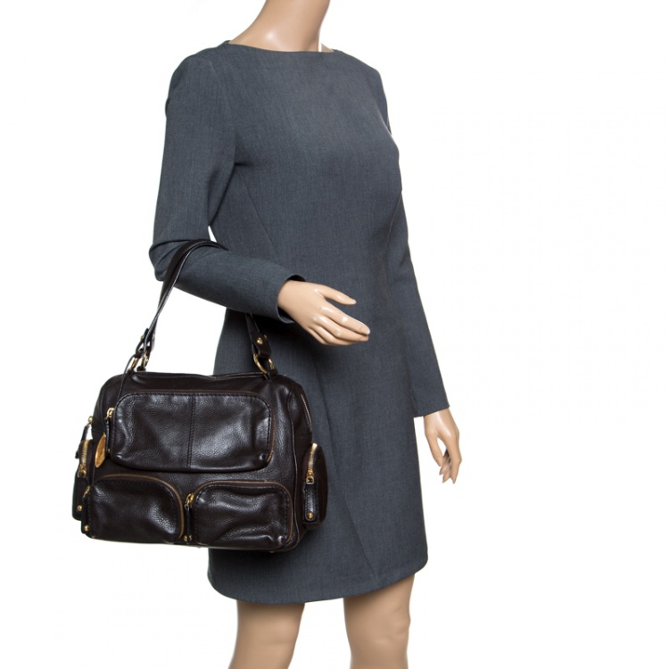 Pre Owned Tod's Dark Brown Leather T Bag Media Satchel 
