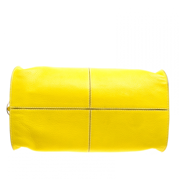 Pre Owned Tod's Yellow Leather Large Sella Top Handle Bag