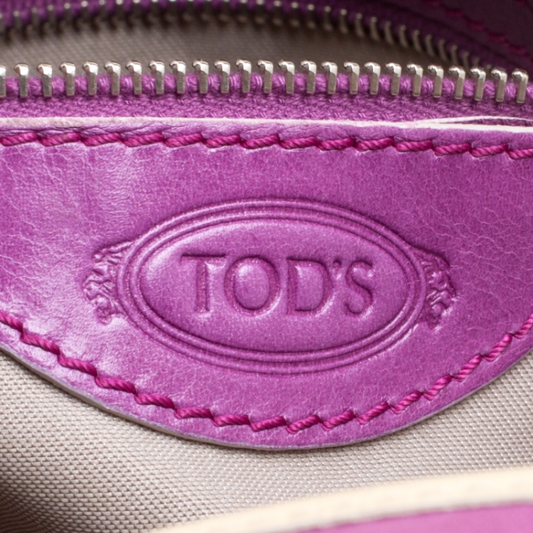 Pre Owned Tod's Purple Glazed Coated Canvas G-Line Easy Sacca Tote