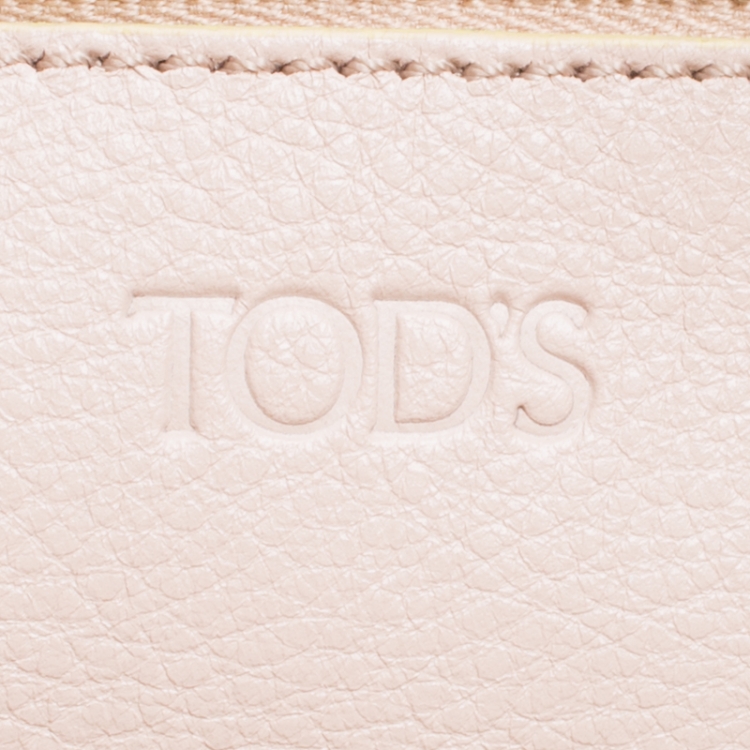 Pre Owned Tod's Beige/Yellow Leather Origami Fringe Shopping Tote