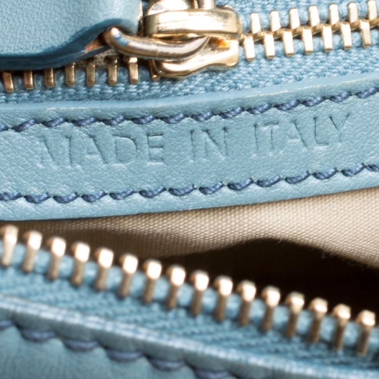 Pre Owned Tod's Pale Blue Leather Benji Sacca Hobo