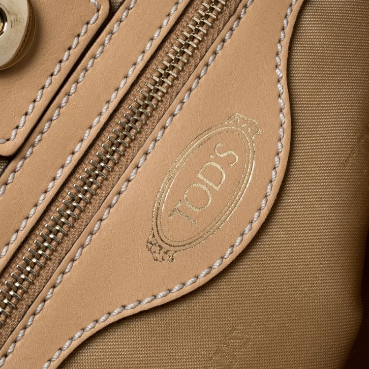 Pre Owned Tod's Beige Leather D-Styling Shopper Top Handle Bag