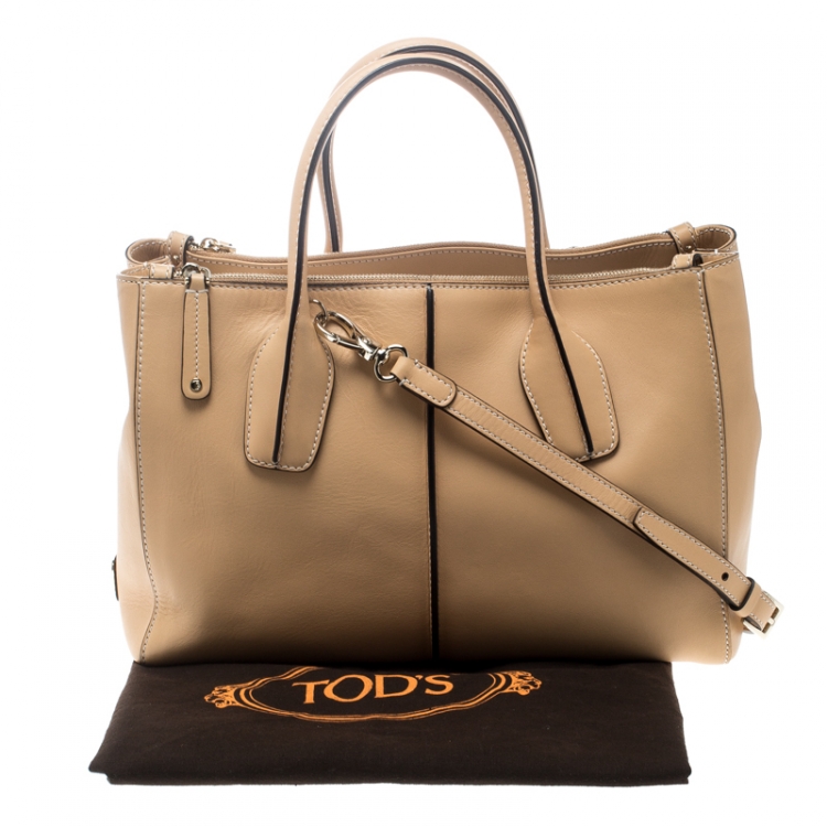Pre Owned Tod's Beige Leather D-Styling Shopper Top Handle Bag