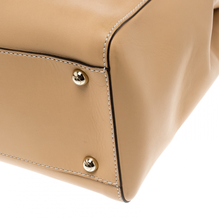 Pre Owned Tod's Beige Leather D-Styling Shopper Top Handle Bag